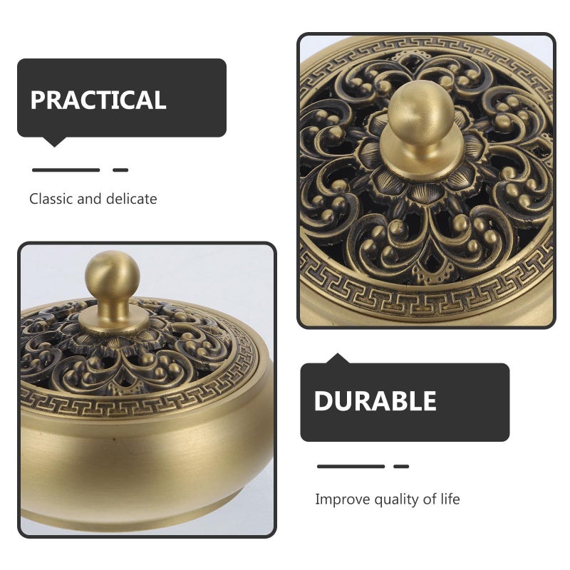 Brass Incense Burner Tripod Blue Patina Holder Solid Copper Aroma Therapy Home Fragrance Meditation - Image 4