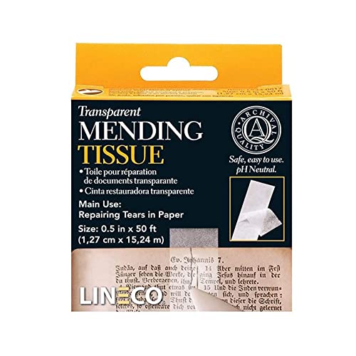 Lineco Archival Document Repair Tape, Repairs Paper Documents, Maps, Ephemera, Photos and Artwork. Acid-Free Translucent Tape 0.5" x 50', Pack of 1 - Image 1