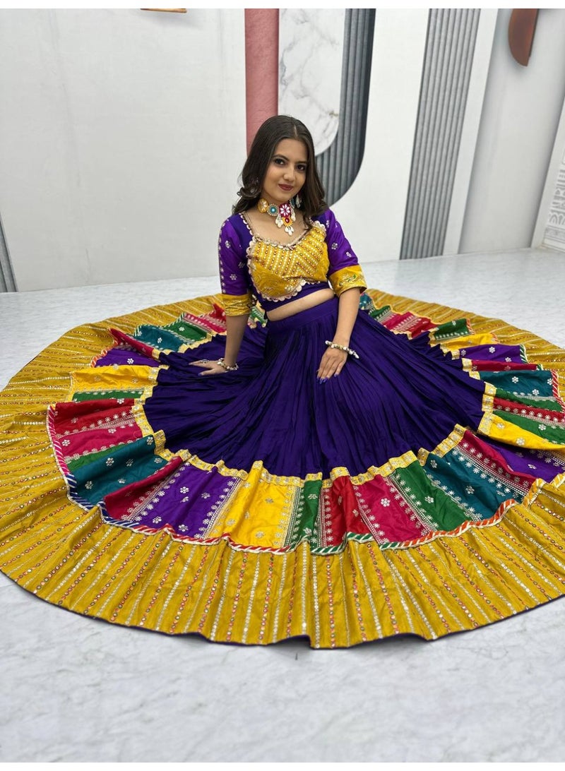 Super Asian Premium Pure Cotton Lehenga Choli with Heavy Embroidery & Sequence Work – 6m Flair | Canvas Patta | Faux Georgette Dupatta - Image 5