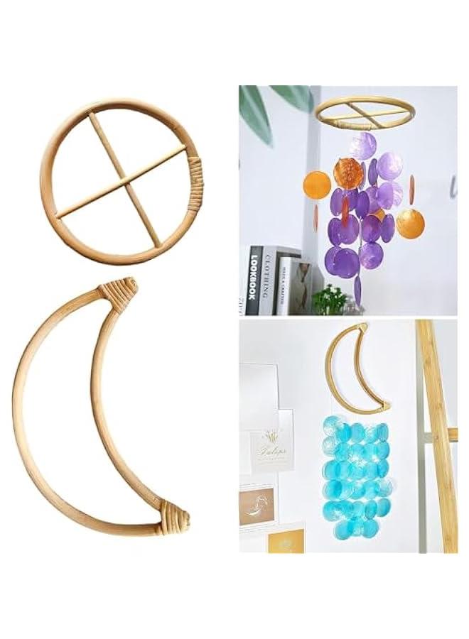 Wind Chime Circles, DIY Wind Chimes Long Lasting House Garden Wind Wind Chime Parts Transparent Top Circles of Wind Chime or Frames of Round Wind Chimes Patio Wind Chime Ring, Decorations  - Image 2