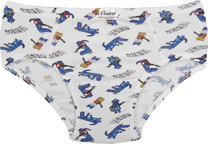 اونوريل Boy 5-Pack Mixed Color Dinezor Printed Lycra Panties
