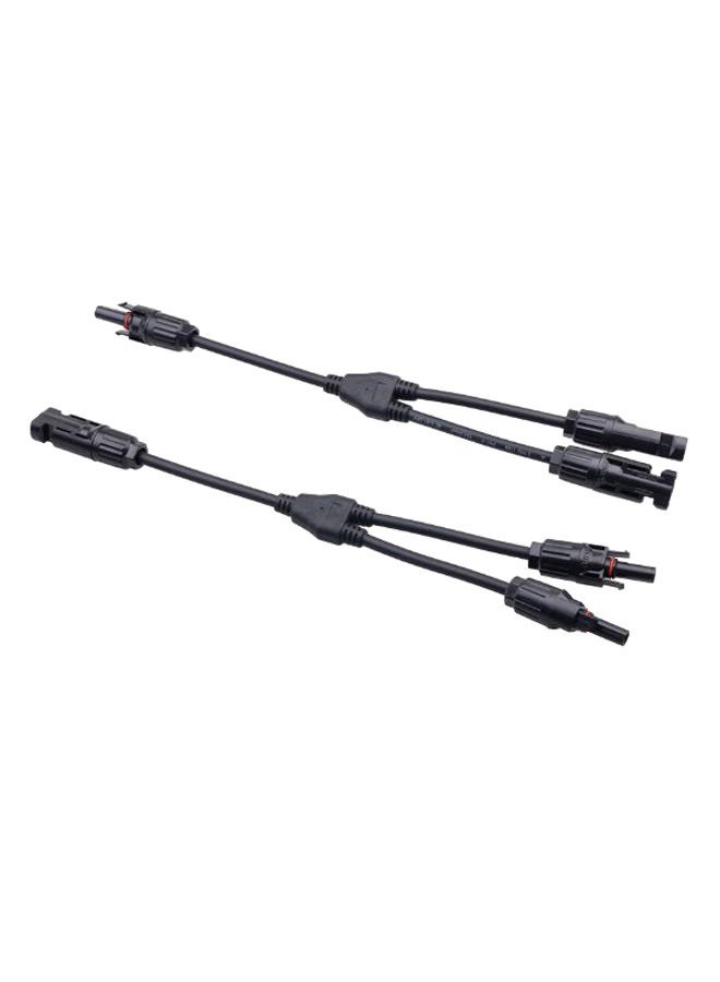 NIBEMINENT 2-Piece Y Branch 1 To 2 MC4 Solar Cable Connector Set Black 