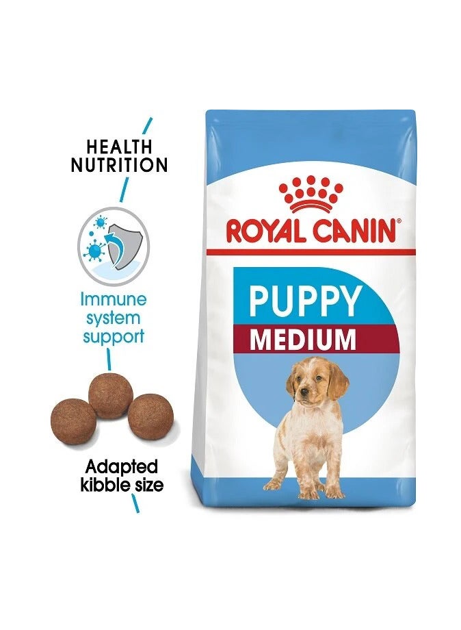 رويال كانين طعام رويال كانين الجاف للجراء من السلالة المتوسطة (حتى 12 شهرًا و11-25 كجم)، 10 كجم - Image 2