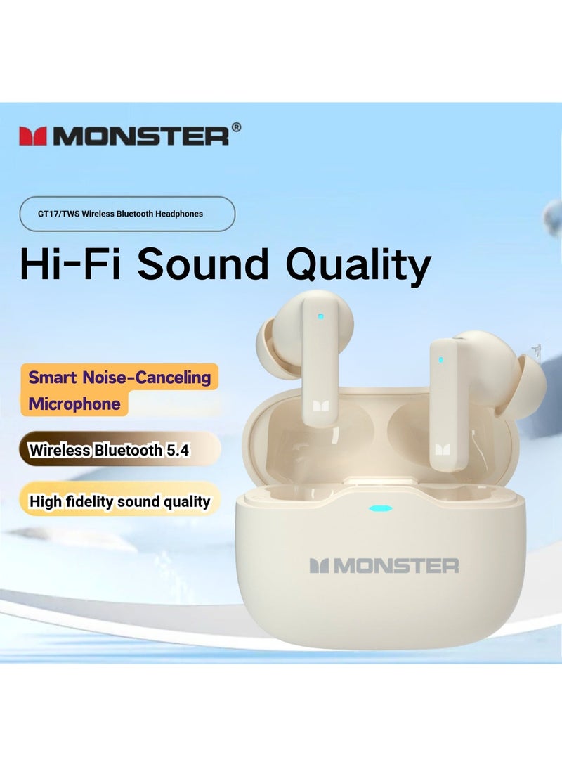 Monster Aura Fit GT17 True Wireless Earbuds with Active Noise Cancelling - Ergonomic Fit, Bluetooth 5.4, High-Fidelity Audio for Workout, Commute, Daily Use - Image 2