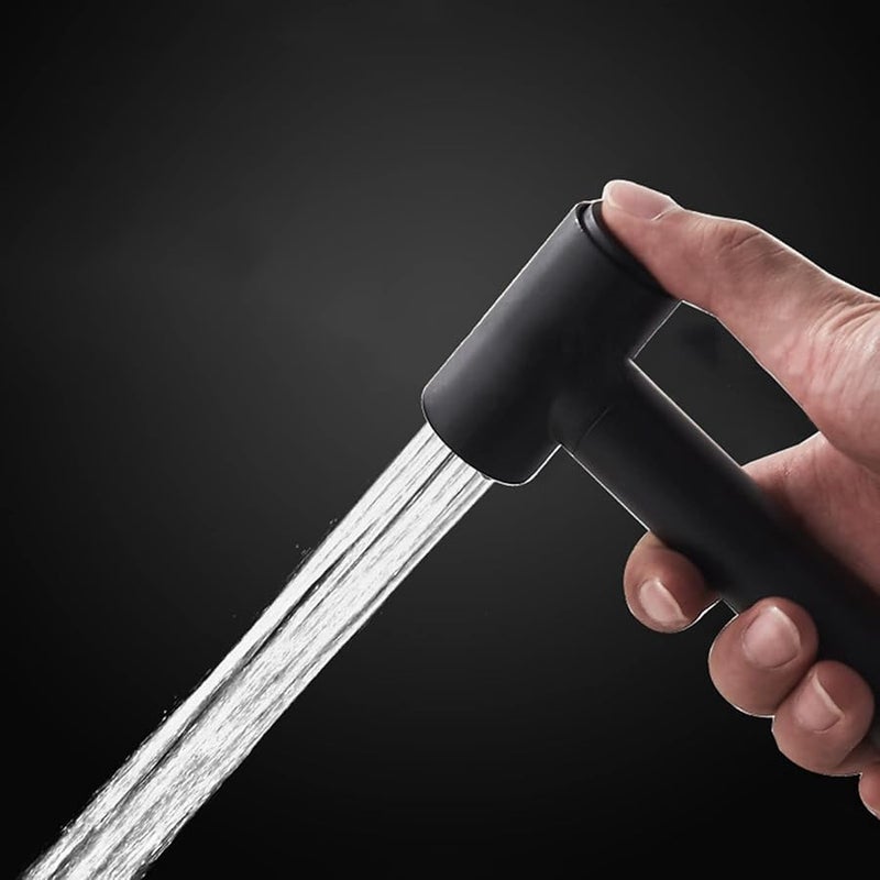 بخاخ مرحاض محمول من النحاس الأسود مع خرطوم ورف لغسل الحفاضات والحيوانات الأليفة - Image 3