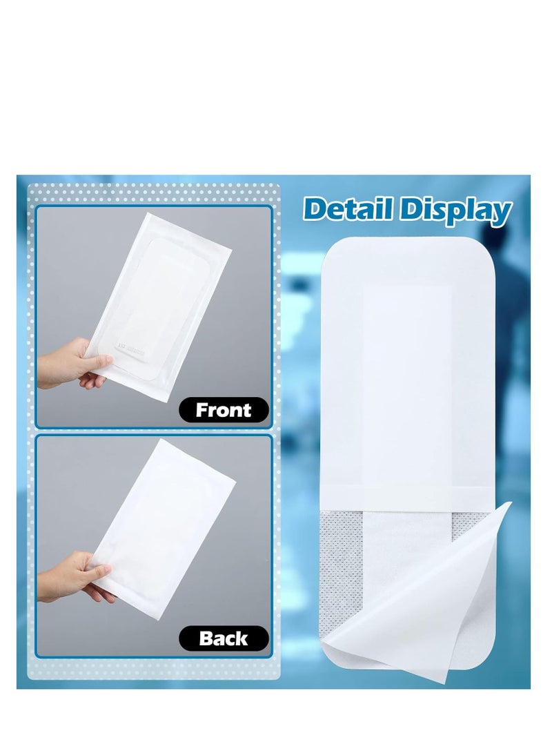 SYOSI 40 Pcs Waterproof Adhesive Island Dressing, 4" x 10" Sterile Island Wound Dressing, Breathable Bordered Gauze Dressing, Individually Wrapped Latex Free Bandages for Blister Wound Care(4x8 In) - Image 5