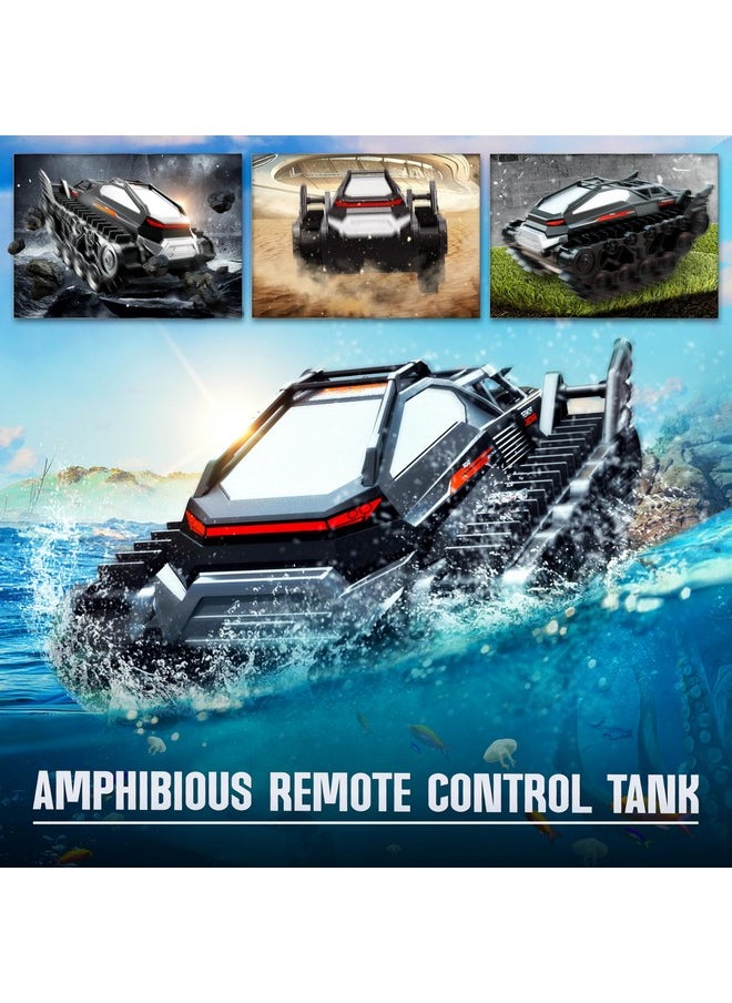 BEZGAR - Rc Tank - Amphibious Remote Control Car, 2.4Ghz Off-Road Remote Control Tank, All Terrain Crawler Rc Cars With 2 Rechargeable Batteries, Christmas Birthday Gifts Toys For Kids, Boys & Girls - Image 1