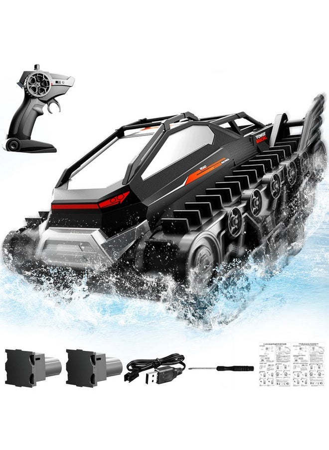 BEZGAR - Rc Tank - Amphibious Remote Control Car, 2.4Ghz Off-Road Remote Control Tank, All Terrain Crawler Rc Cars With 2 Rechargeable Batteries, Christmas Birthday Gifts Toys For Kids, Boys & Girls - Image 1