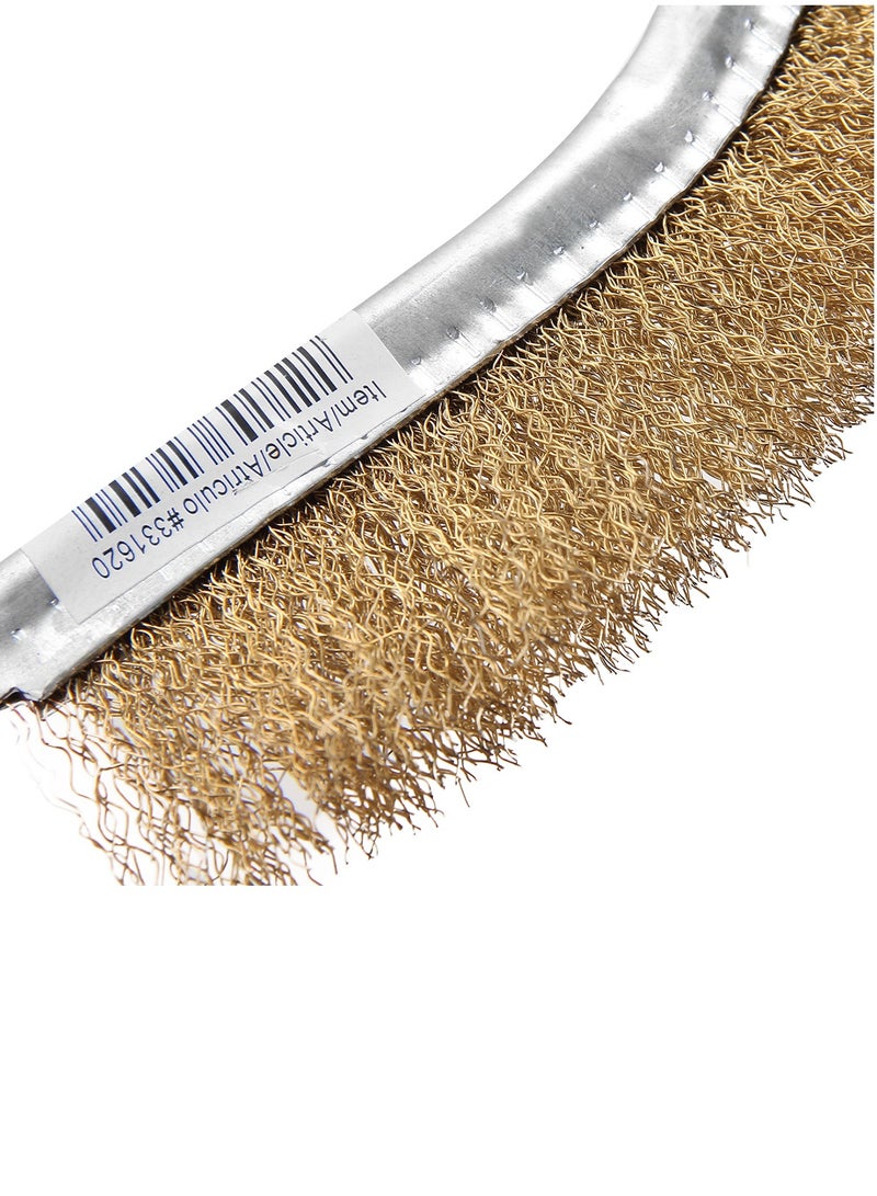 KSEIBI Plastic Hand Brush, Brass Coated, 10", cleaning Tool, Brass Wire Brush, Rust Removal, Scrub Away Dirt, Household Cleaning, Commercial Cleaning, Automotive Detailing and Various Cleaning.  - Image 2