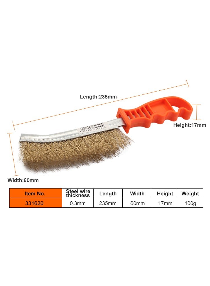 KSEIBI Plastic Hand Brush, Brass Coated, 10", cleaning Tool, Brass Wire Brush, Rust Removal, Scrub Away Dirt, Household Cleaning, Commercial Cleaning, Automotive Detailing and Various Cleaning.  - Image 5