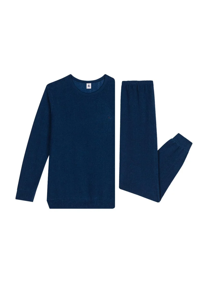 Petit Bateau Plain junior pyjamas in terry towelling