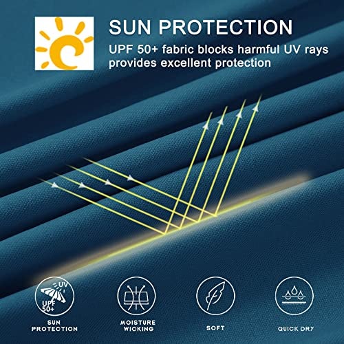 Willit Men's Sun Protection Hoodie UPF 50+ Fishing Hiking Shirt Long Sleeve SPF UV Shirt Rash Guard Lightweight Ocean Blue L - Image 5