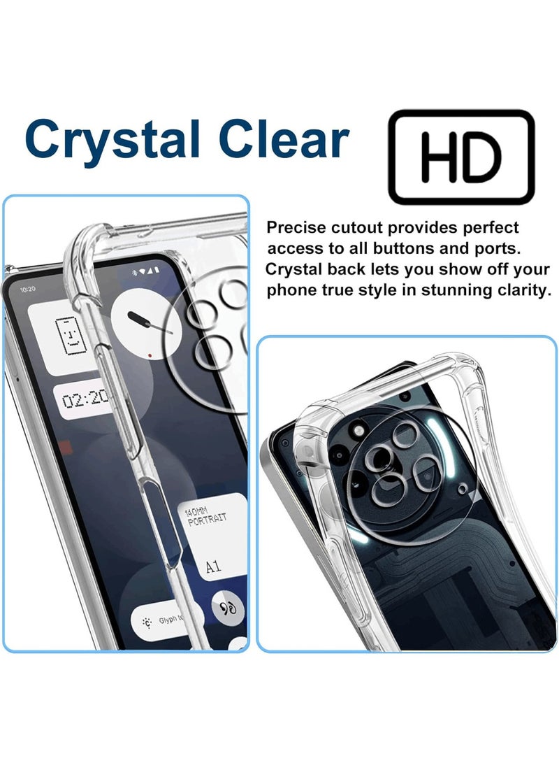 Aookay [1+2] for Nothing phone 3A Pro Case, with Tempered Glass Screen Protector(2 Pcs), Ultra Transparent Anti-Scratch Soft TPU Cover Case Shock Absorption Rugged Bumper with Reinforced Corners Transparent Protective Cover (Clear) - Image 3