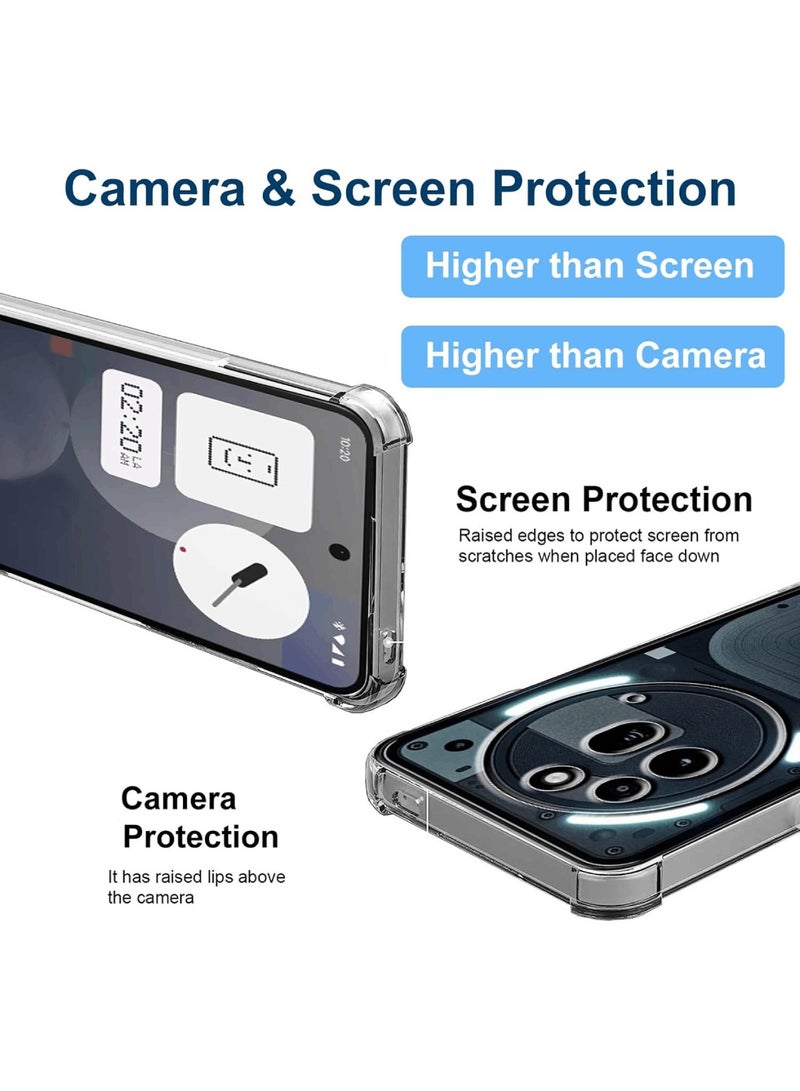 Aookay [1+2] for Nothing phone 3A Pro Case, with Tempered Glass Screen Protector(2 Pcs), Ultra Transparent Anti-Scratch Soft TPU Cover Case Shock Absorption Rugged Bumper with Reinforced Corners Transparent Protective Cover (Clear) - Image 5