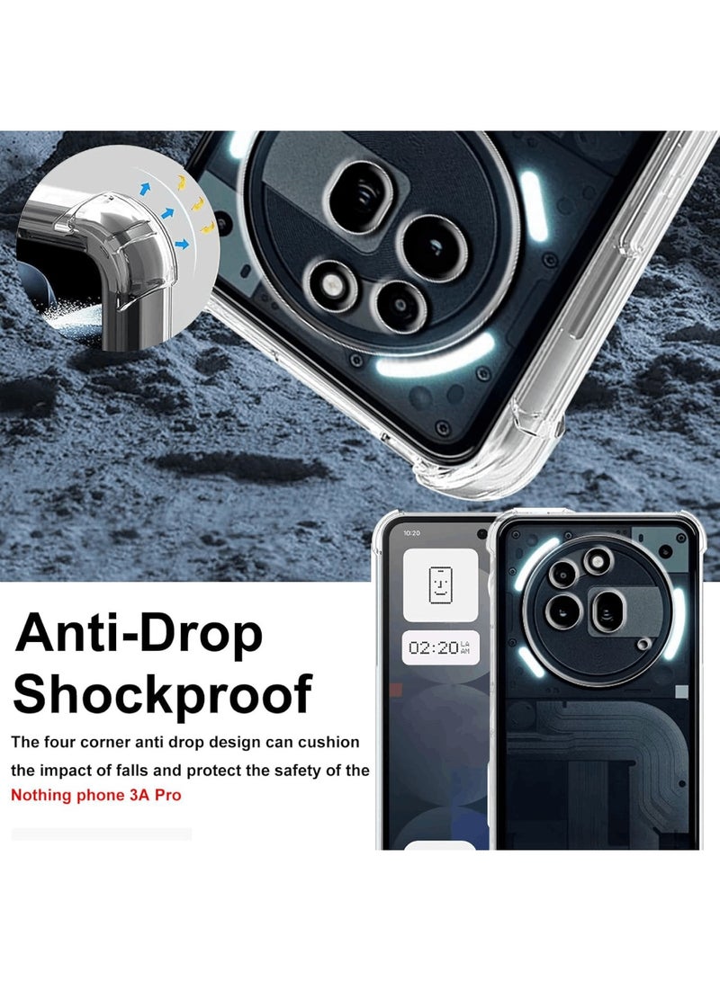 Aookay [1+2] for Nothing phone 3A Pro Case, with Tempered Glass Screen Protector(2 Pcs), Ultra Transparent Anti-Scratch Soft TPU Cover Case Shock Absorption Rugged Bumper with Reinforced Corners Transparent Protective Cover (Clear) - Image 2