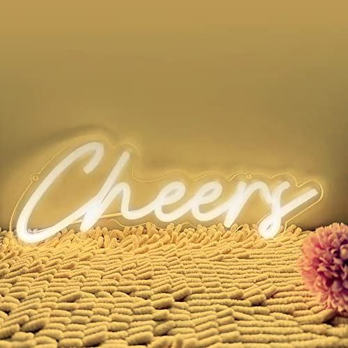 HFHungkeong Cheers Neon Sign USB Powered with Dimmable Switch,LED Neon Light Sign for Wall Background Decor,Cheer Light Up Sign Neon for Bar Birthday Party Wedding 16.5 * 7in(Warm White) - Image 4