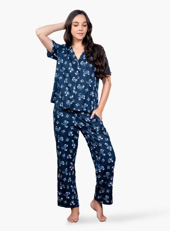 Aadaraya Floral Print Pyjama Set