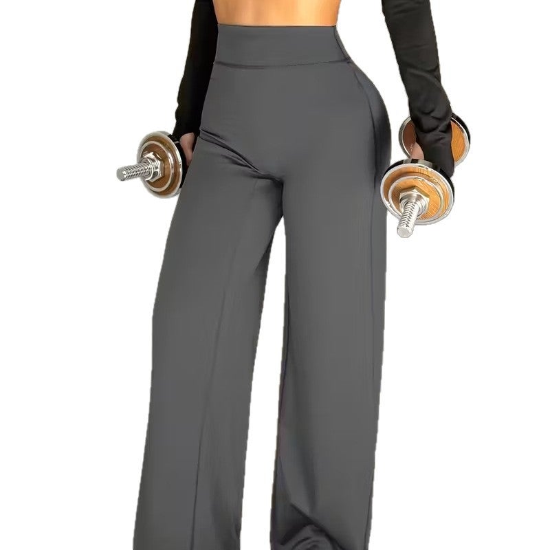 Women's Straight Leg Yoga Pants Soft Skin Friendly Loose Fit Butt Lifting Workout Leggings - Image 5