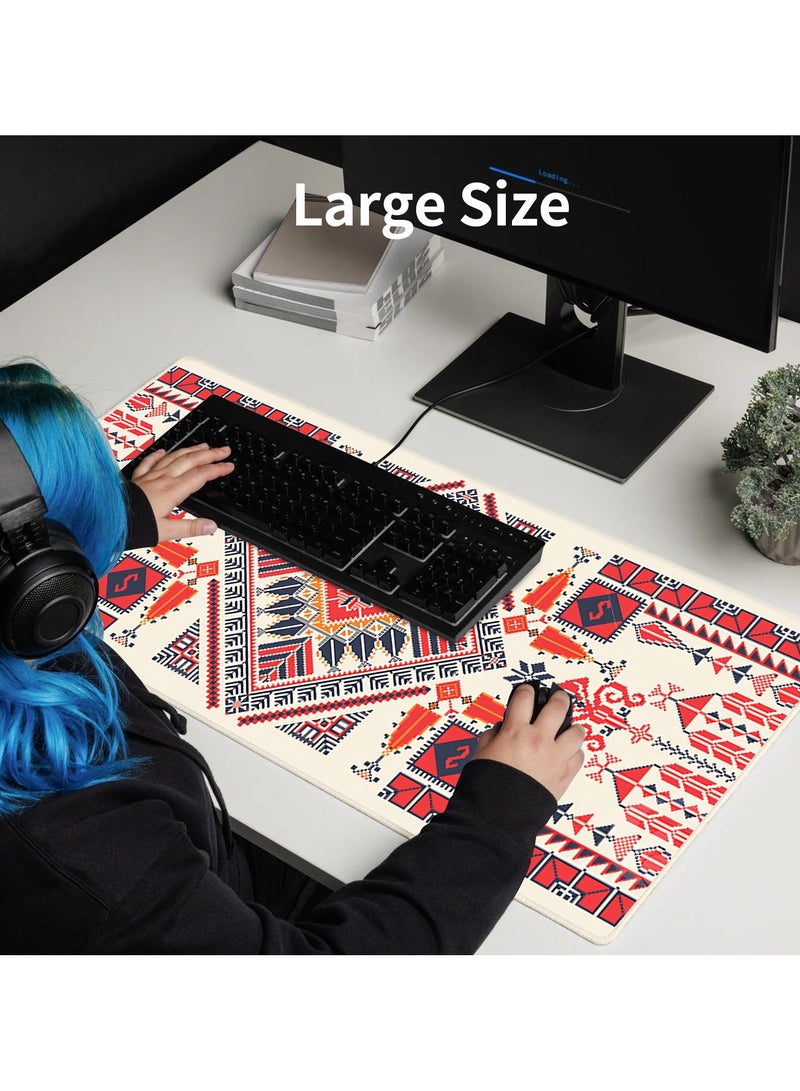 Large Mouse Pad Extended Gaming Mouse Pad Non-Slip Rubber Base Mouse pad Office Desk Mat Desk Pad Smooth Cloth Surface Keyboard Mouse Pads for Computers (800 * 300 * 3mm） - Image 3
