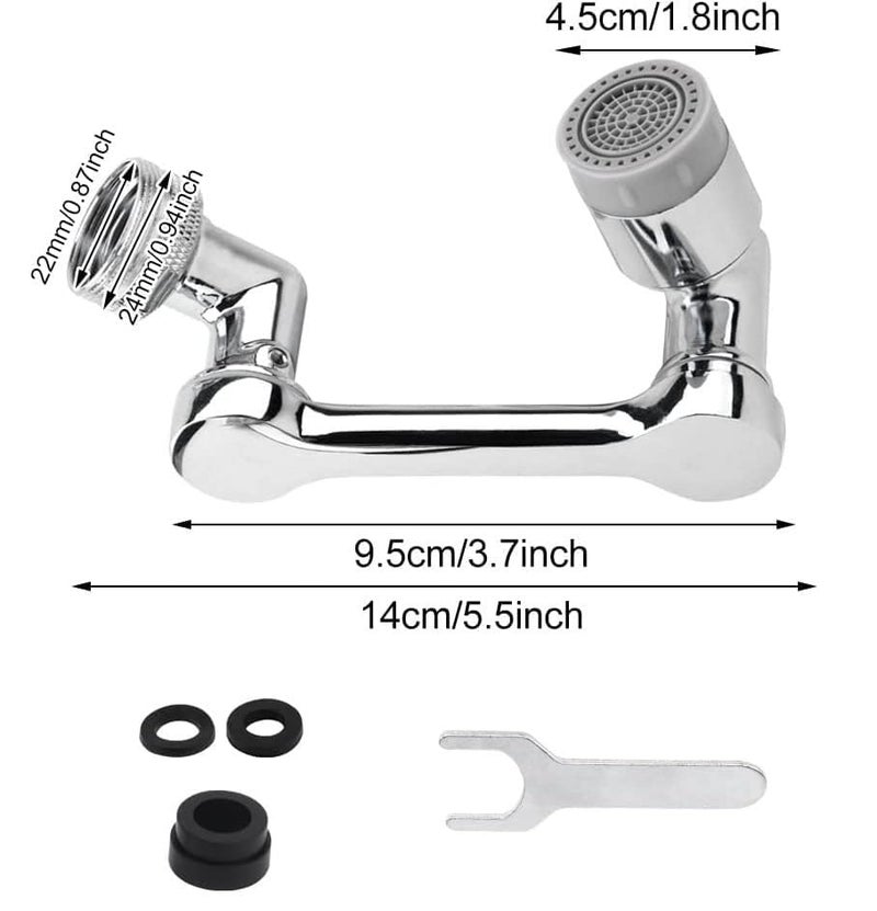 Kruvad 1080 Degree Faucet Extender Universal Splash Filter Faucet Adaptor Flexible 2 Outlet Mode Swivel Faucet Attachment for Bathroom Face Wash Sink tap extender Foldable Kitchen Sink Faucet - Image 5