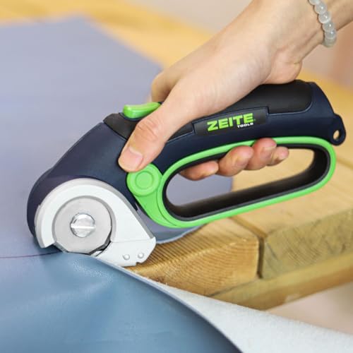ZEITE 4V Cordless Electric Scissors,Cardboard Cutter with 2 Blades,Storage Box,USB Charging Cable,Power Rotary Cutter,Max Cutting 1/4",for Cardboard Box,Thin Carpet & Plastic, Easy to Hold and Safe - Image 5