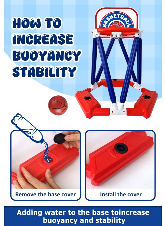 Forthcan Pool Basketball Hoop Toys,Swimming Floating Basketball Hoop Pool Game with Basketballs,Summer Outdoor Pool Water Play Toy - Image 3