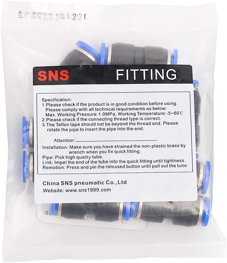 Sns 1/2" Tube OD Plastic Straight Union Pipe Tube Fitting Straight Pneumatic Connector(10 PCS) SPU-1/2 - Image 3