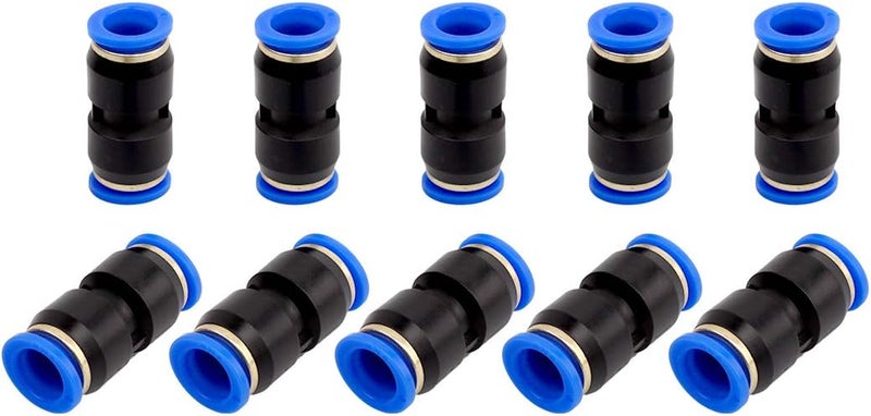 Sns 1/2" Tube OD Plastic Straight Union Pipe Tube Fitting Straight Pneumatic Connector(10 PCS) SPU-1/2 - Image 1