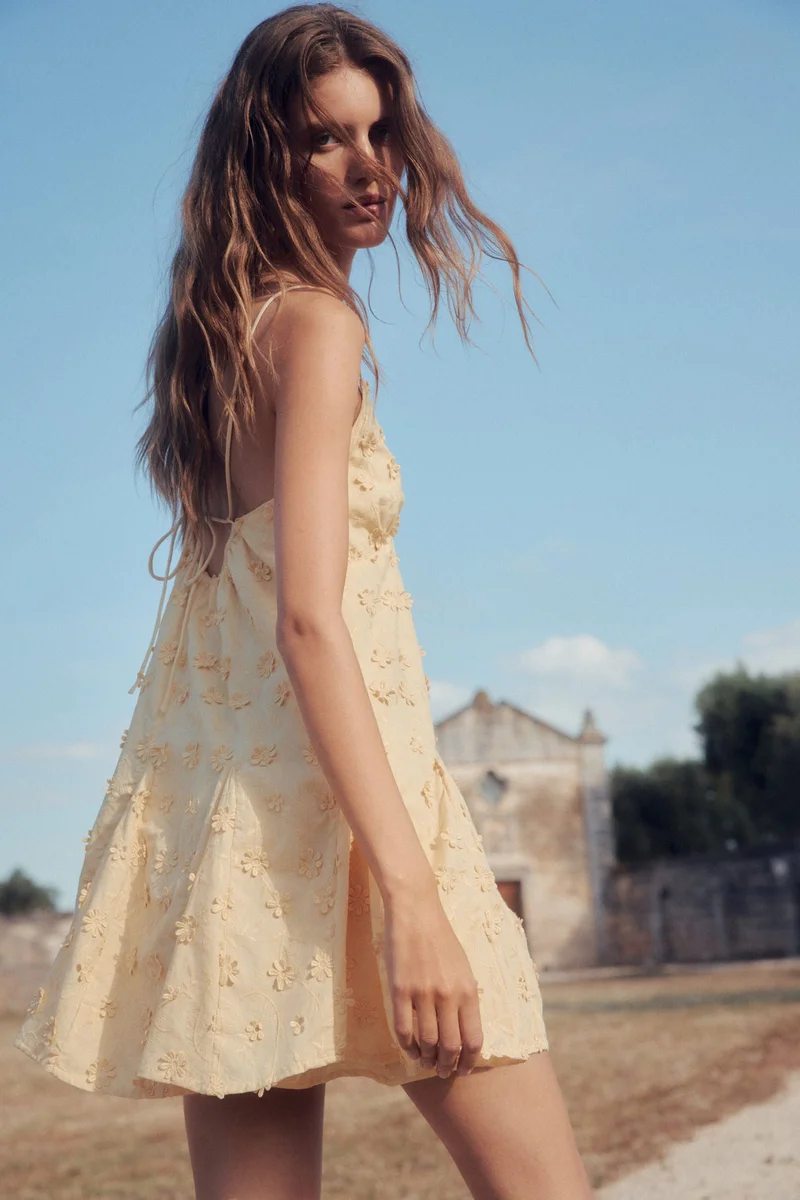 H&M Appliquéd cotton dress