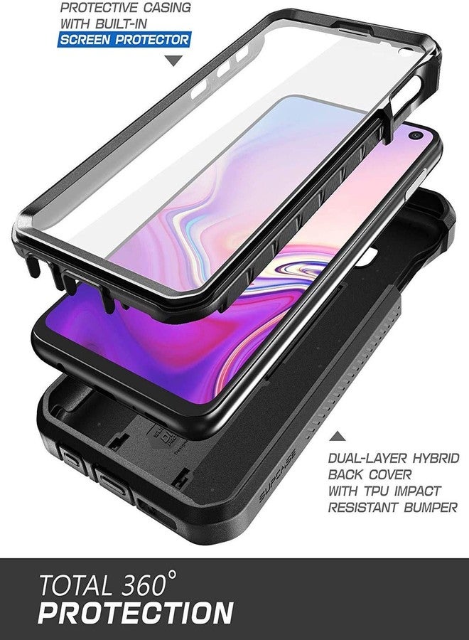 SUPCASE Unicorn Beetle Pro Series Designed for Samsung Galaxy S10e Case (2019 Release) Full-Body Dual Layer Rugged With Holster & Kickstand With Built-in Screen Protector (Black) - Image 3
