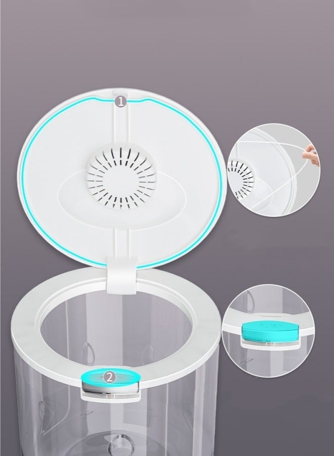 Aikenn Grain Storage Barrel,Rice Airtight Storage Container, 15kg Cereal Dry Food Flour Bin, Pet Dog Cat Food Dispenser With Measuring Cup, Bpa Free Clear Plastic Kitchen And Pantry Organization Bin(15kg)  - Image 3