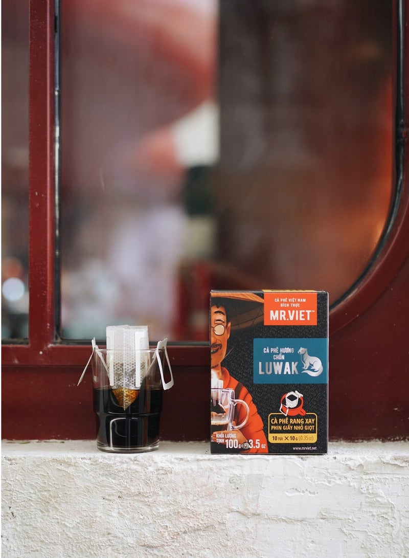 MR.VIET Mr. Viet "Luwak" Weasel Coffee Flavor Ground Coffee10 drip bags by 10g - Image 3