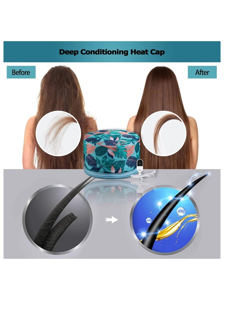 VICARKO VICARKO Hair Steamer for Deep Conditioning, 10-Level Heats Up Quickly, 118” Power Cord, Heating Cap Hot Oil Treatment Heat, Electric Thermal Heated Steam Natural Black Hair, Hawaii Blue  - Image 2