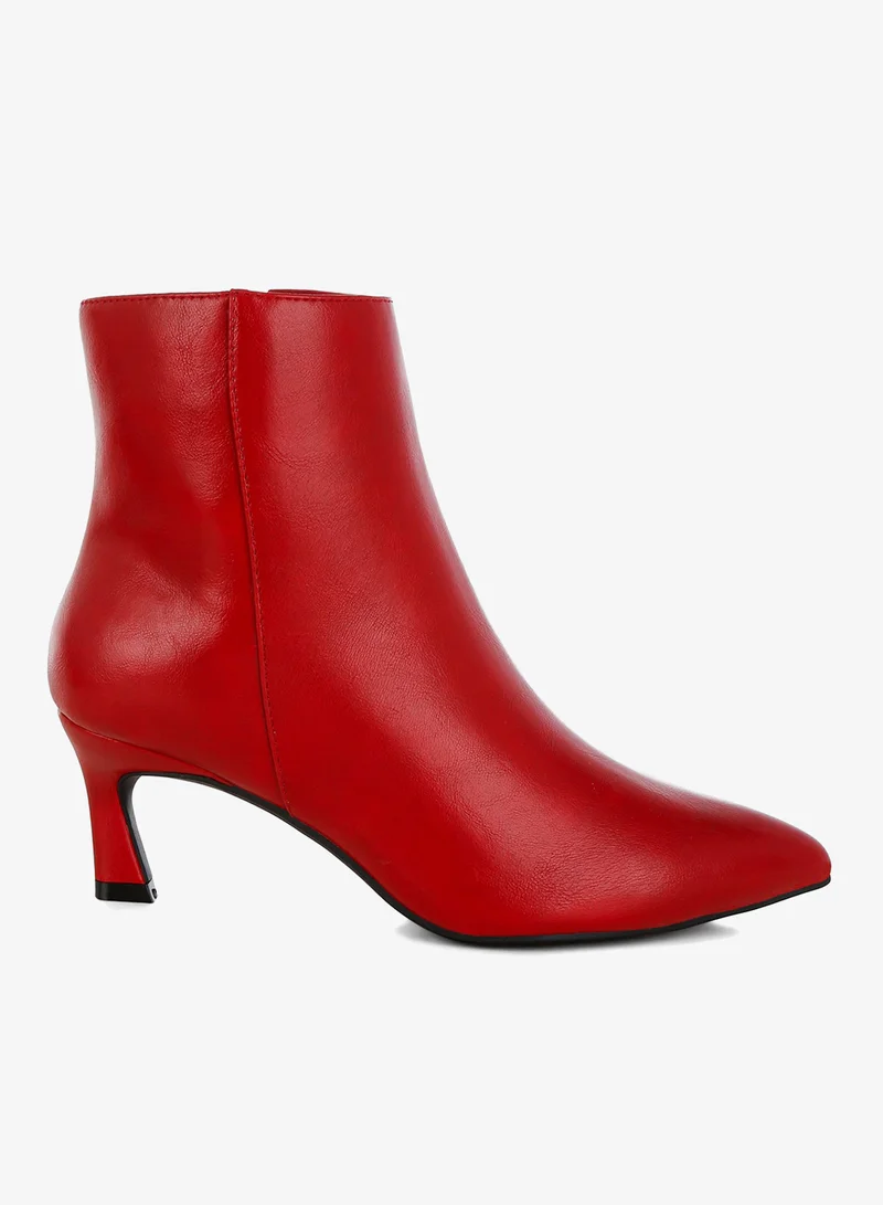 London Rag Women's Faux Leather Ankle Boots in Red