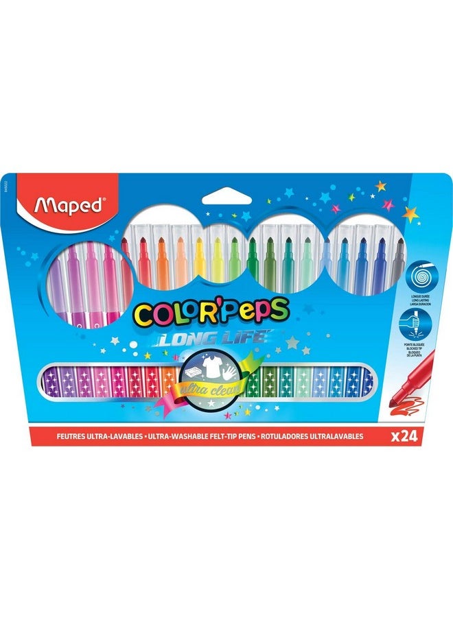 Maped Maped Color Peps Long Life Felt Pens - 24 Colors  - Image 1