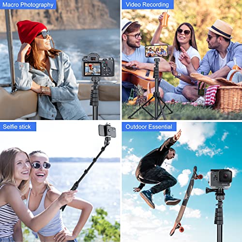 Sensyne 67 PhoneTripod Extendable Cell Phone Tripod Stand Selfie Stick with Wireless Remote and Phone Holder Compatible with iPhone Android Phone Camera - Image 3