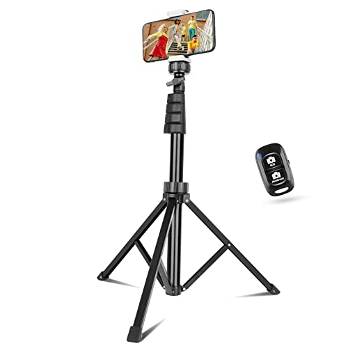 Sensyne 67 PhoneTripod Extendable Cell Phone Tripod Stand Selfie Stick with Wireless Remote and Phone Holder Compatible with iPhone Android Phone Camera - Image 1