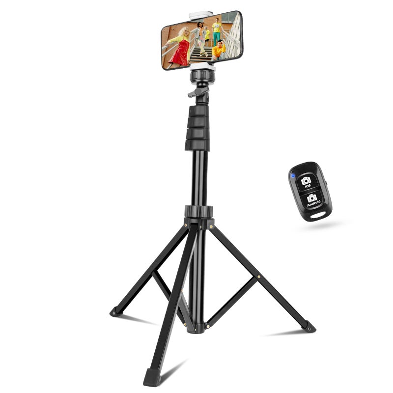 Sensyne 67 PhoneTripod Extendable Cell Phone Tripod Stand Selfie Stick with Wireless Remote and Phone Holder Compatible with iPhone Android Phone Camera - Image 2