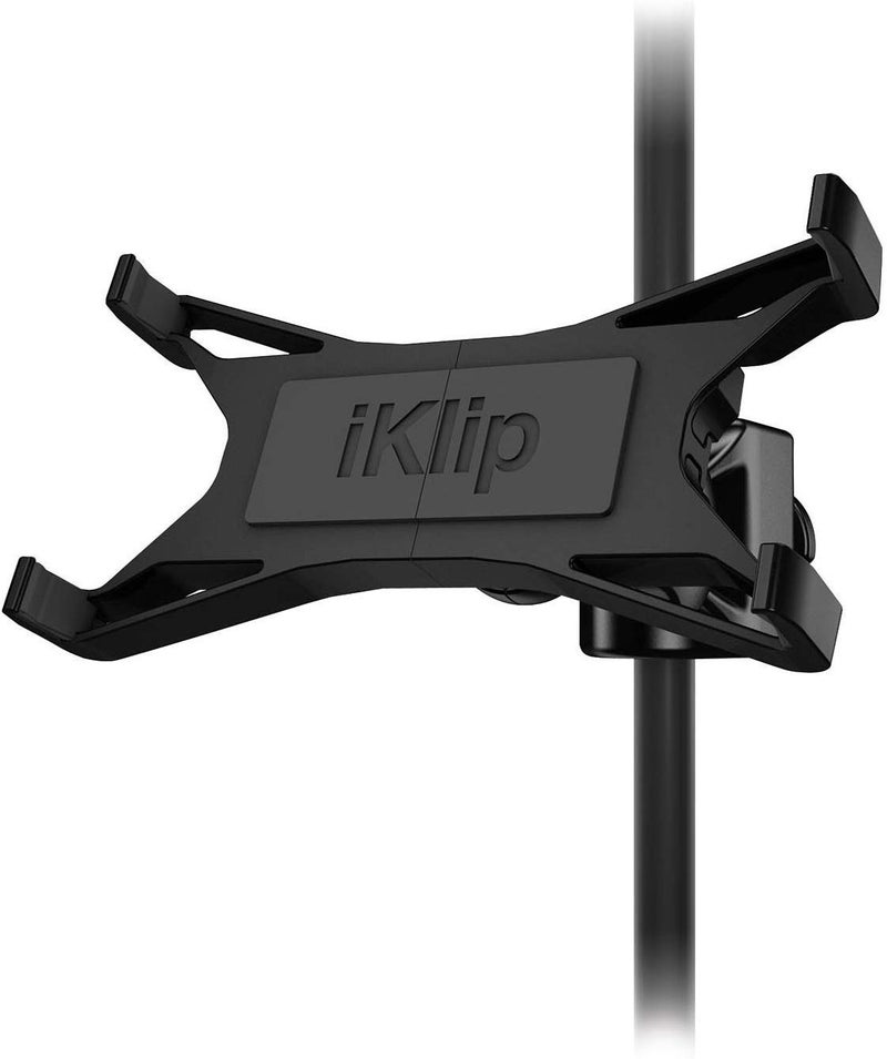 IK Multimedia iKlip Xpand Tablet Holder for mic Stands, fits iPad and Android Tablets Between 7" to 12.9" with an Adjustable 360° Swivel and Soft-Touch fit - Image 1