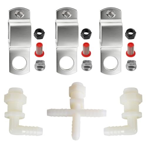 ulapithi Spray Boom Repair Kit Sprayer Parts Including 8001VS Tips Screens Clamps 38 Nozzle Body Elbows and Cross Nozzle Body Nuts and Caps 50 Mesh Tip Screens and Boom Clamps 1 Square - Image 1