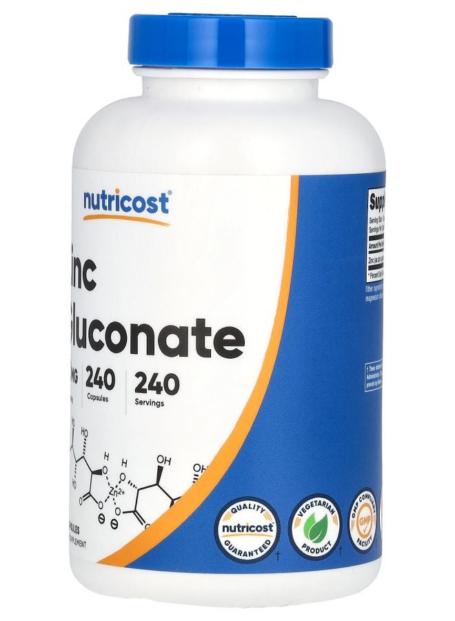 Nutricost Zinc Gluconate 50 mg 240 Capsules - Image 2