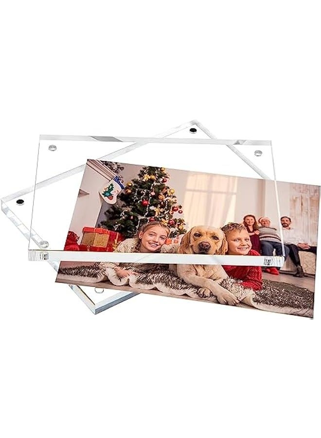 تراسل إطارات صور أكريليك 3 عبوات من الأكريليك، شاشة عرض صور مغناطيسية شفافة على الوجهين لسطح المكتب - Image 4