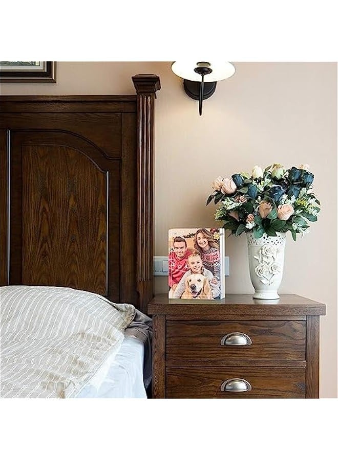 تراسل إطارات صور أكريليك 3 عبوات من الأكريليك، شاشة عرض صور مغناطيسية شفافة على الوجهين لسطح المكتب - Image 5