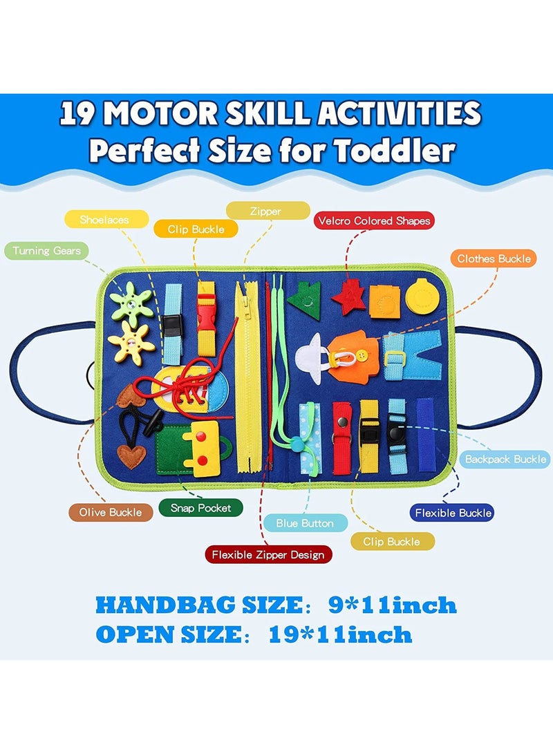 Sybil's Busy Books for Kids Montessori Preschool Activity Books for Toddlers and Kids 3-5 Years Children Educational Toys With Zipper Basic Skills Development Busy Board (Little Explorers Blue) - Image 4