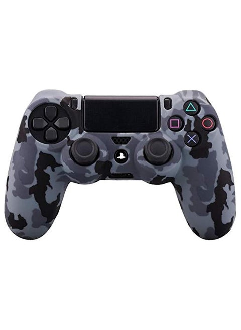 hitatech Water Transfer Printing Camouflage Silicone Cover Skin Case for Sony PS4/Slim/Pro Controller x Snow with Pro