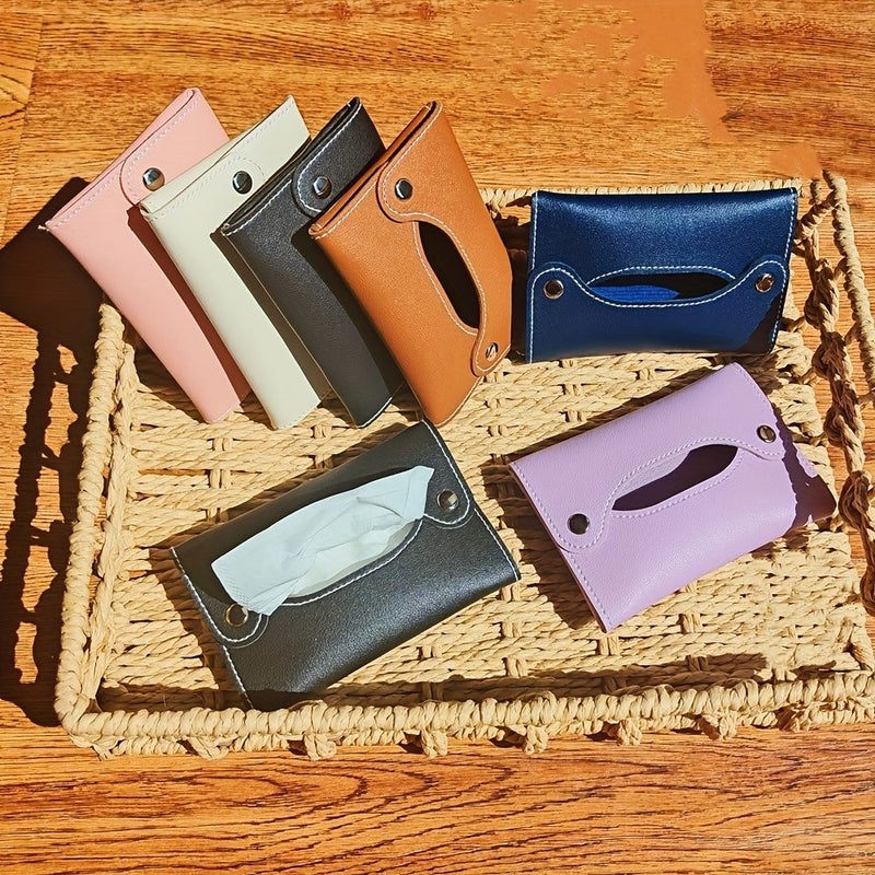1 Piece Reusable PU Leather Mini Tissue Travel Pouch Small Portable Storage Case For Travel - Image 1