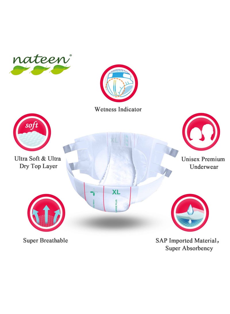 Nateen Combi Plus Incontinence Adult Diaper,X-Small,Waist Size 55-85cm,10 Count Adult Diapers,with Super Absorbent Layer,Leak Guard,Disposable Underwear for Men&Women-960ml Absorbency. - Image 3