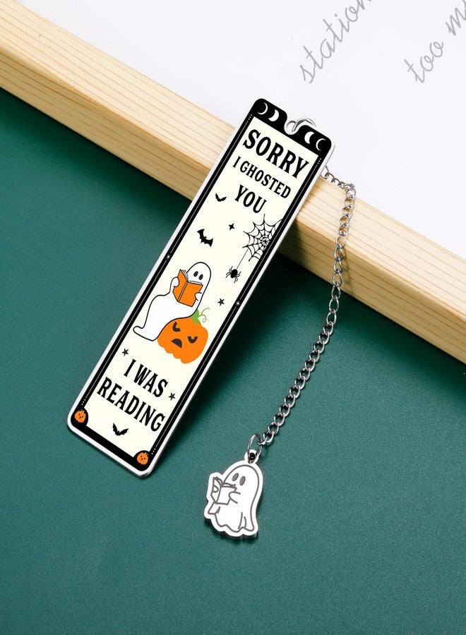 FOOZDEEVAAQ Cute Gothic Metal Bookmark - Valentines Gifts for Him Her Ghosted Bookmark for Book Lovers Galentines Day Gifts for Women Friend Boo/Spooky Basket Stuffers Tarot Card Book Marker Halloween Christmas - Image 3