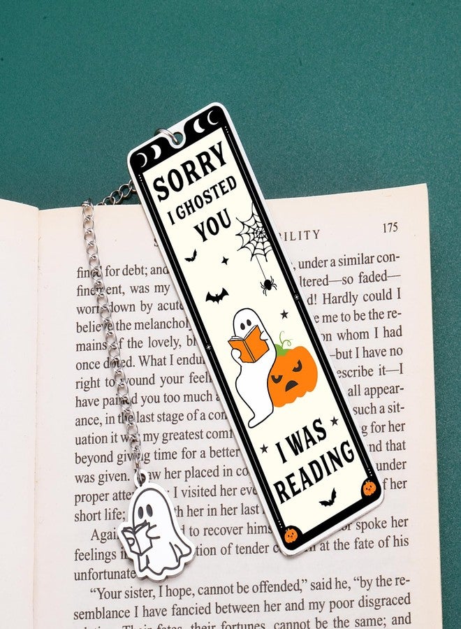 FOOZDEEVAAQ Cute Gothic Metal Bookmark - Valentines Gifts for Him Her Ghosted Bookmark for Book Lovers Galentines Day Gifts for Women Friend Boo/Spooky Basket Stuffers Tarot Card Book Marker Halloween Christmas - Image 5