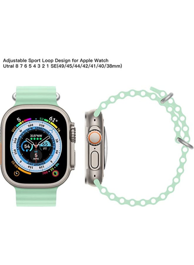 Newest Silicone Ocean Watch Band For Apple Watch Series 8 7 6 5 4 3 2 1 SE Compatible With Apple Watch Band 38mm 40mm 41mm Replacement Women Mens, Sport  slides Strap for iWatch Ultra